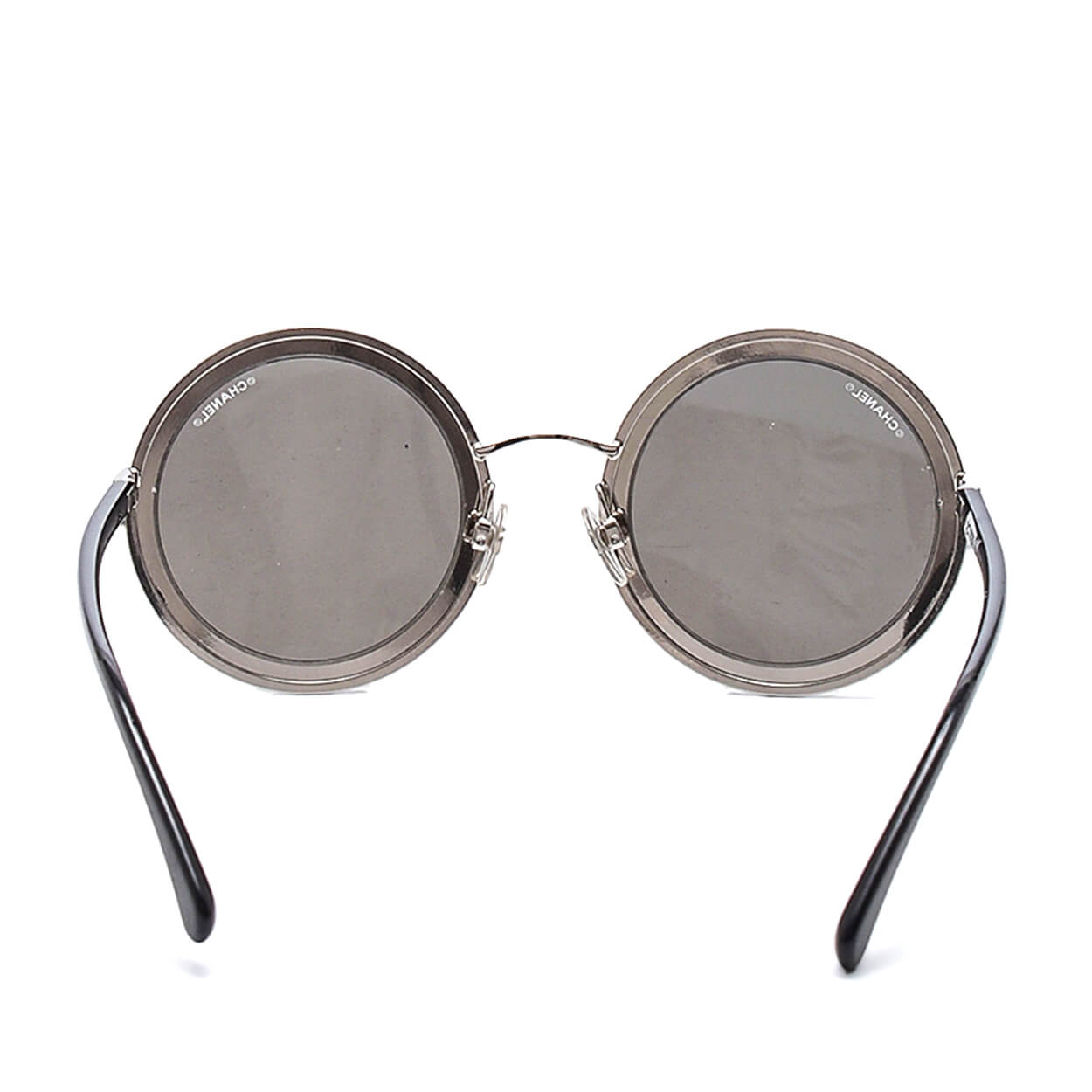 Chanel - Silver Metal Round Sunglasses